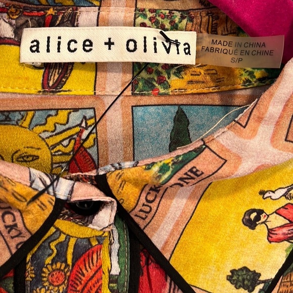 Alice + Olivia “Alfie” Tarot card shirt Blouse S - Picture 5 of 6